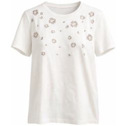 T-Shirt Broderie Florale Coton Bio – La Cible Rouge