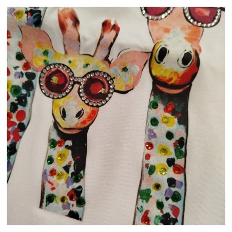 T-Shirt Chicago Girafe TINTA| Strass & Sequins